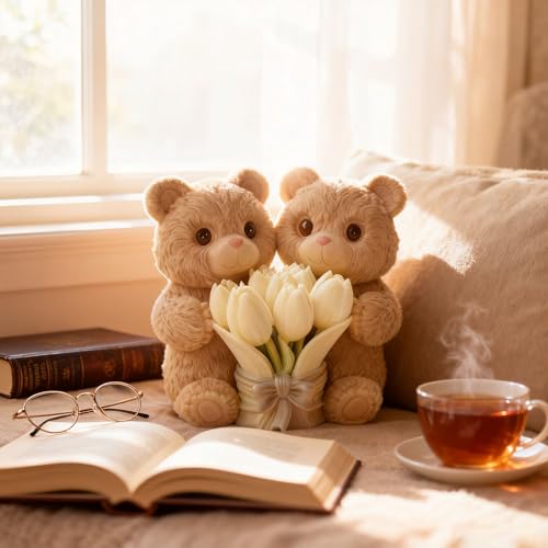1 PCS Teddy Bear Tulip Silicone Candle Molds