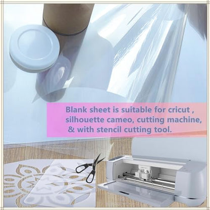 10 Sheets 6 mil Acetate Mylar Sheet 12 x 24 inch Transparent PET Blank Stencil Sheet for Cricut (20 Sq Ft)