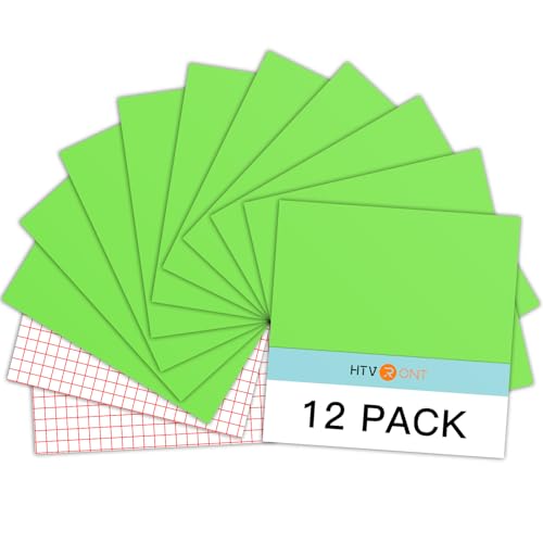 Lime Green Permanent Vinyl 12 Pack 12"x12" Compatible with Cricut (12 Count)