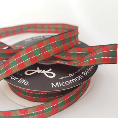 Christmas Ribbon Gingham Checkered Ribbon 25 Yards Plaid Ribbon for Christmas Crafts