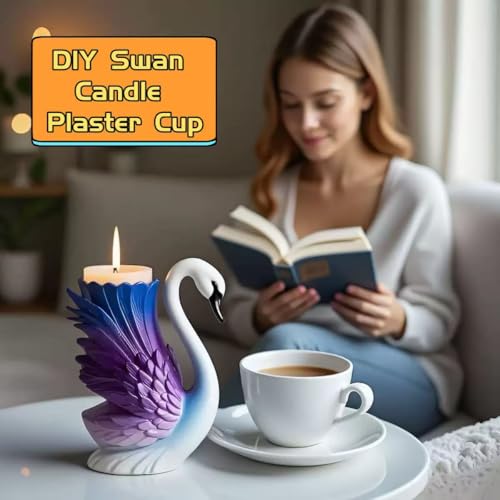 Animal Resin Molds Silicone 3D Cute Swan Epoxy Resin Plaster Candle Holder Wax Molds for Candle Making