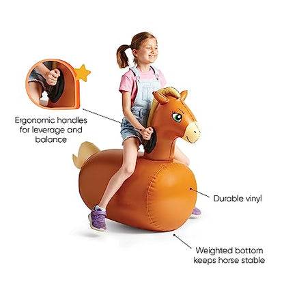 Hop N Go Inflatable Riding Bouncy Horse Hopping Toys for Kids Ages 5+