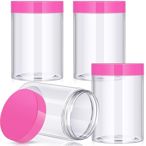12 Pack 10 oz Plastic Container Jars with Lids Round Clear Travel Cosmetic Container Slime Jars for Toiletries (12 Count)