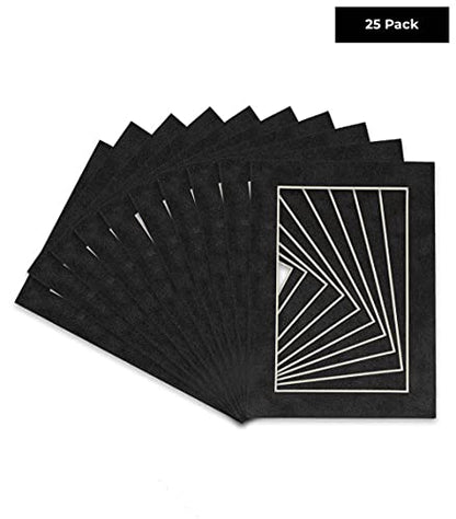Pack of 25 Acid Free 11x14 Mats Bevel Cut for 8.5x11 Photos (25 Count)