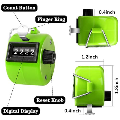 Yellow Handheld Tally Counter Clicker 4 Digital for School Event