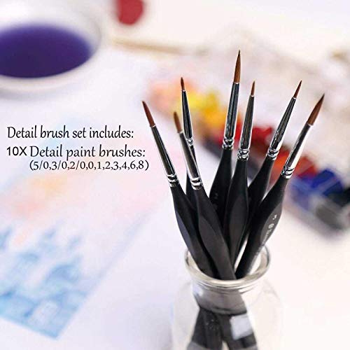 Detail Paint Brushes Set 10pcs