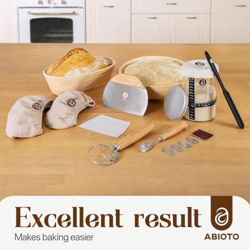 Sourdough Starter Kit with Bread Proofing Baskets & Tools