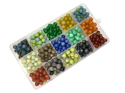 300Pcs 8mm Natural Gemstone Beads (3.5274 Ounce)