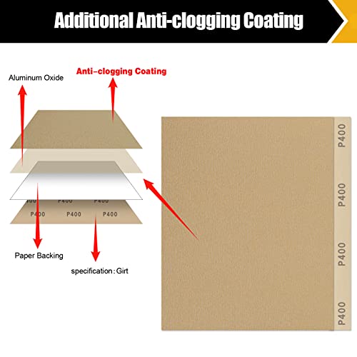 400 Grit Sand Paper 9" x 11" (10 Count)