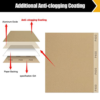 400 Grit Sand Paper 9" x 11" (10 Count)