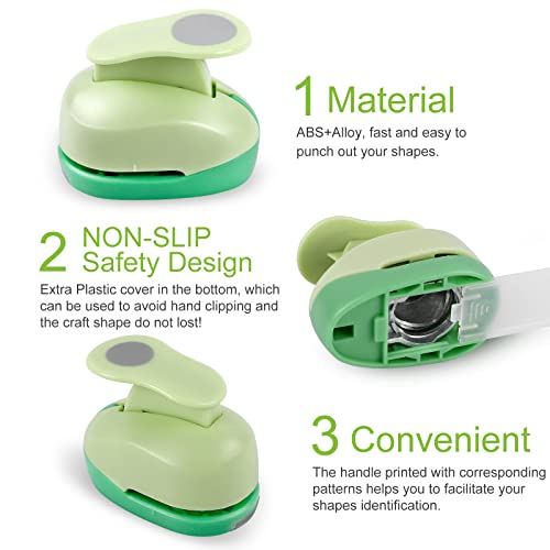 Circle Punch Craft Hole Punch for Paper Crafting 5 Different Size (5 Count)