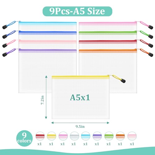 9pcs Mesh Bags with Zipper (9 Count)