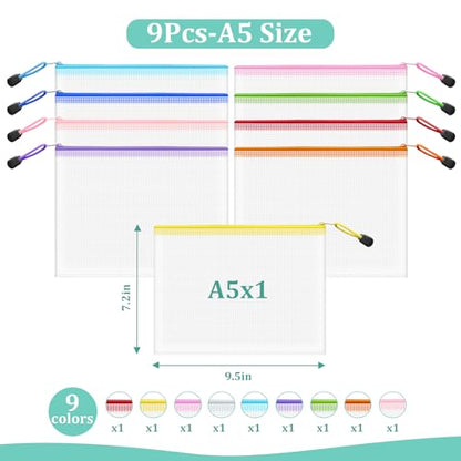9pcs Mesh Bags with Zipper (9 Count)