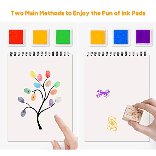 Ink Pad 24 Colors Finger Washable Craft Ink Pad for Kids Stamp (24 Count)
