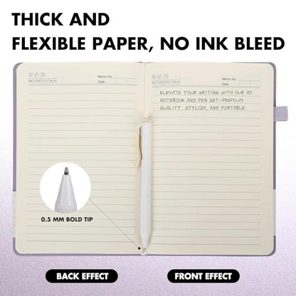 30 Set Lined Notebook Journals with Pens A5 Notebooks 100 GSM College Ruled Hardcover Notebook PU Leather Notepad with Pen Holder for Office School