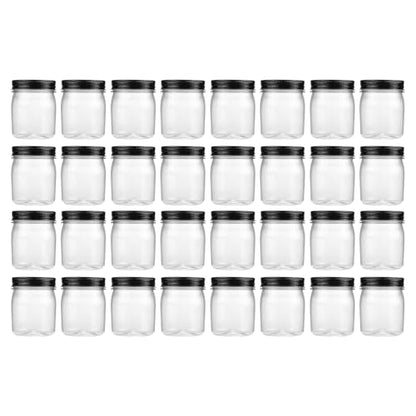 8 oz Plastic Mason Jars and Clear Plastic Jars with Lids 8 oz (32 Count)