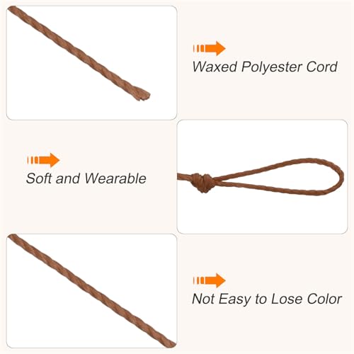 Waxed Cord 0.45mm Waxed Thread 87 Yard Wax String Leather Cord for Bracelet Making
