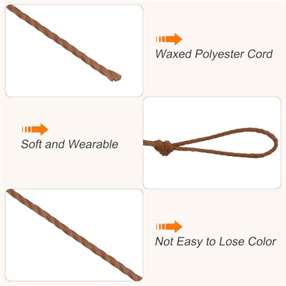 Waxed Cord 0.45mm Waxed Thread 87 Yard Wax String Leather Cord for Bracelet Making