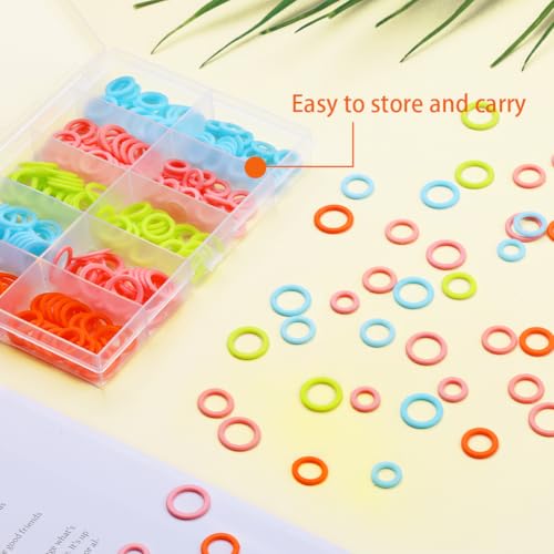 Stitch Markers 220pcs Crochet Knitting Stitch Marker Rings S (220 Count)