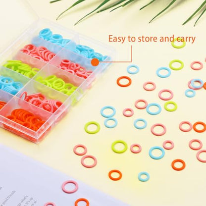 Stitch Markers 220pcs Crochet Knitting Stitch Marker Rings S (220 Count)