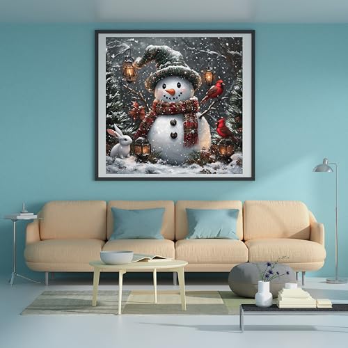 Needlepoint Kits 14ct Counted Cross Stitch Kits for Adults Printed Stamped Cross Stitch Patterns Kits Snowman Birds Rabbits Cross Stitch Supplies