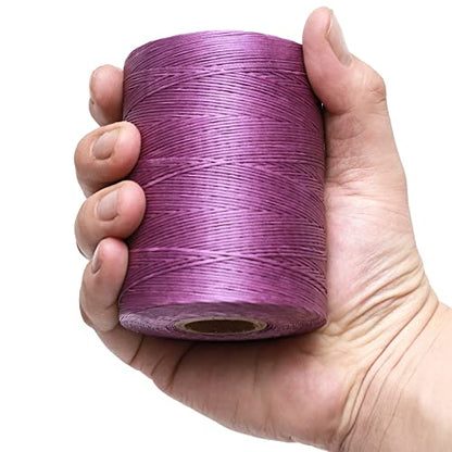 Waxed Thread 852Yards 150D 0.8mm Flat Polyester Wax Thread for Hand Sewing Leather Craft DIY Projects Shoes Repair Book Binding
