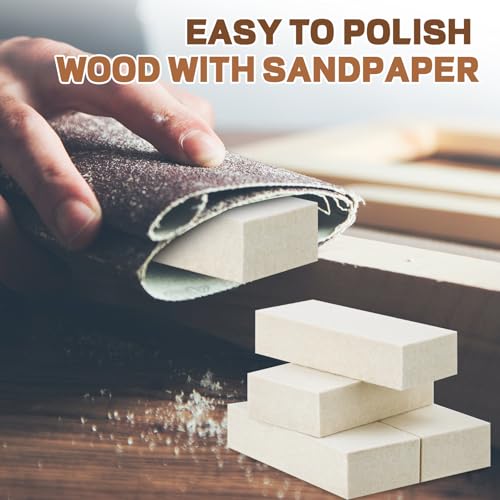 4 Pcs Thickened Felt Blocks Wool Soft Felt Squeegee Reusable Window Tint Tools Automotive Vinyl Wrapping Tool 1'' x 2'' x 4'' Whit Car Glass Mirror Film Installing Tool (4 Count)