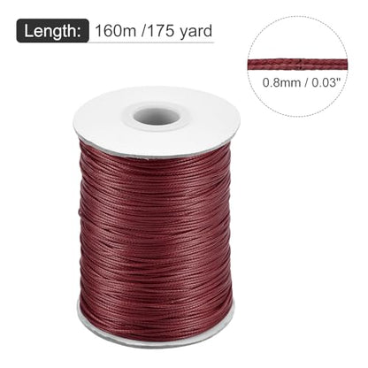 Waxed Cord 0.8mm Waxed Polyester Cord 175 Yard Wax String for Bracelet Making