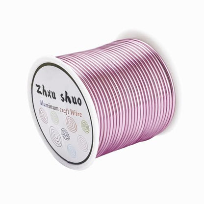 12 Gauge(2mm) Aluminum Wire 35 Yards Anodized Metal Wire for Bonsai Armature Crafting Sculpting Jewelry Craft Making Beading Floral (Pink, 12 Gauge) (105 Foot)
