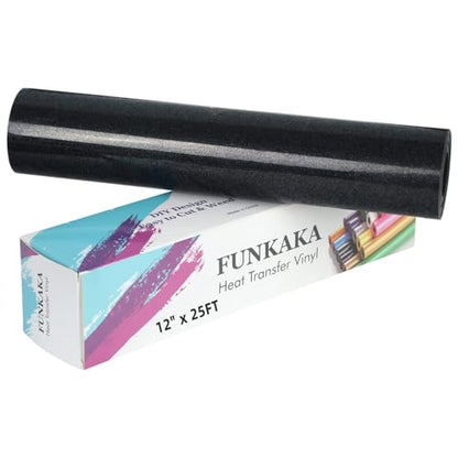 Glitter Black HTV Heat Transfer Vinyl Rolls