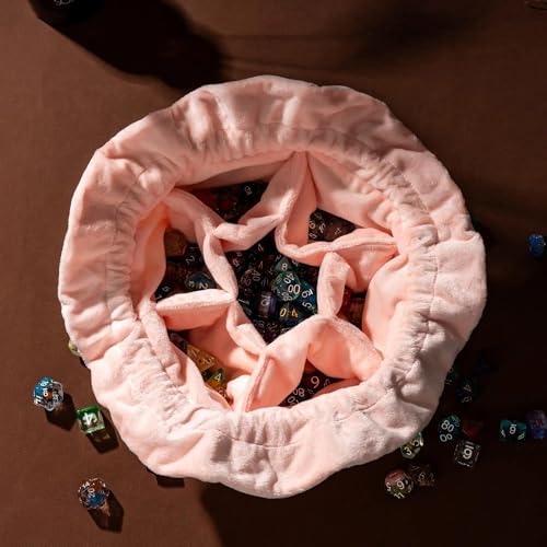 Large Dice Bags with Pockets Beige Storage Bag for DND RPG Games