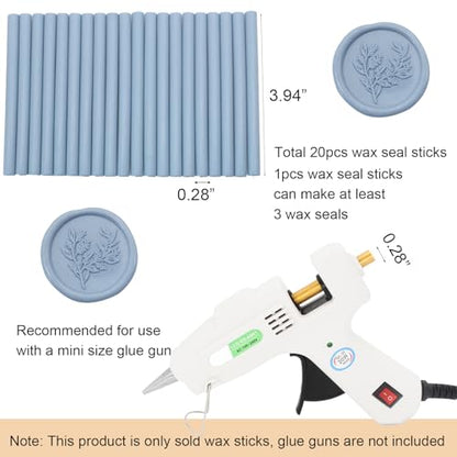 Dusty Blue Wax Seal Sticks 20pcs (20 Count)