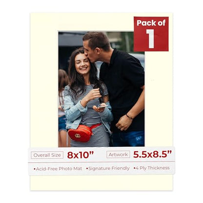 8x10 Mat Bevel Cut for 5.5x8.5 Photos
