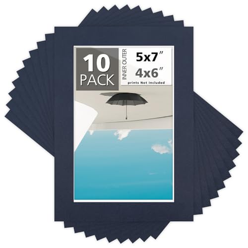 Mat Board Center 10 Pack 5x7 Photo Mats for 4x6 Picture