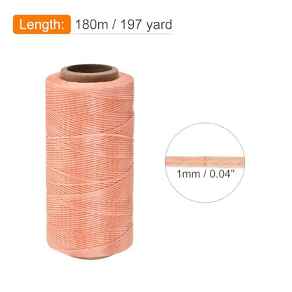 Waxed Thread 197 Yard 1mm 210D Flat Wax Thread Polyester Waxed String for Leather Sewing Hand Weaving Book Binding Home Decoration