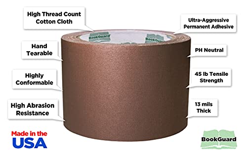 3 Inch Tan Book Repair Cloth Tape 15 Yard Roll