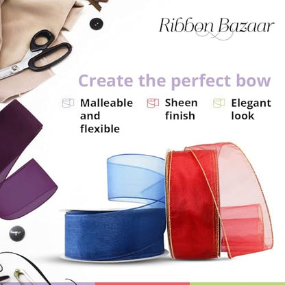 Sheer Organza Wired Ribbon (75 Foot)
