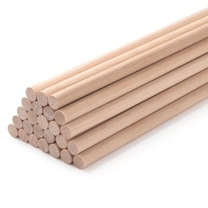 Wood Dowels Wooden Dowel Rods for Crafts (25 Count)