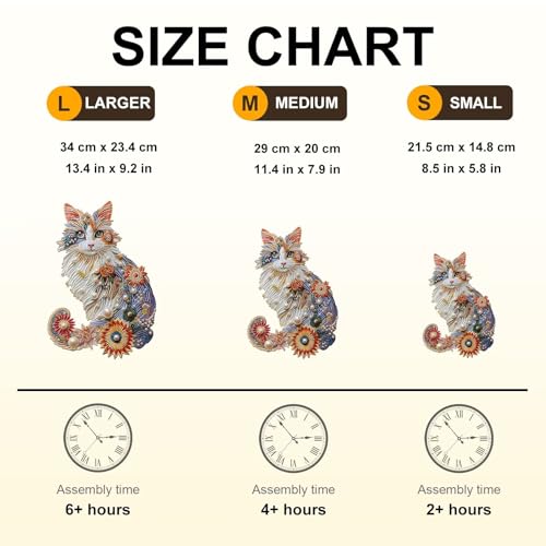 Pearl Flower Cat Puzzles Adults Gifts for Women Men Wooden 160 Pieces 13.4 x 9.2in