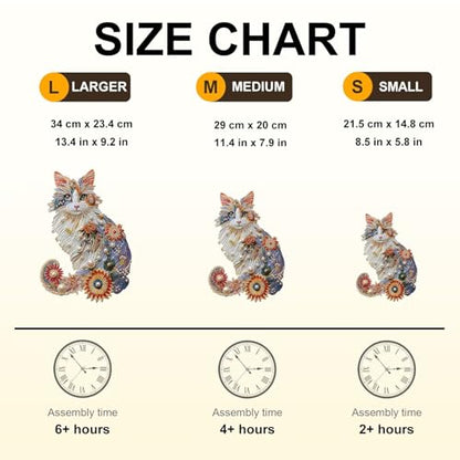 Pearl Flower Cat Puzzles Adults Gifts for Women Men Wooden 160 Pieces 13.4 x 9.2in