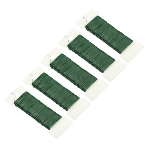 190 Yards 575 Feet 27 Gauge Metal Floral Wire Green Flexible Paddle Thin Floral Wires for Craft (5 Count)