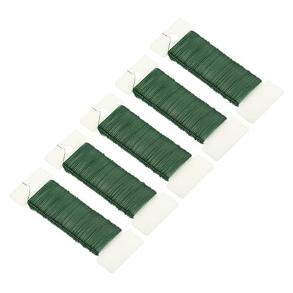 190 Yards 575 Feet 27 Gauge Metal Floral Wire Green Flexible Paddle Thin Floral Wires for Craft (5 Count)