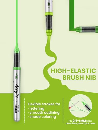 Acrylic Paint Markers 12 Green Colors (12 Count)