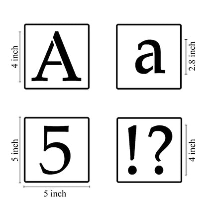 4 Inch Alphabet Letter Stencils for Painting (70 Count)