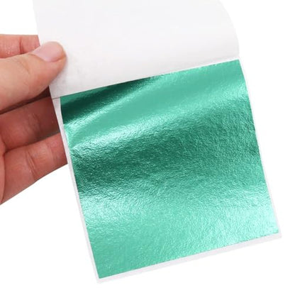 Gold Leaf Sheets 100 PCS Cyan Metal Foil