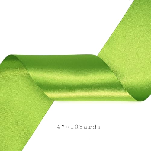Lime Green Ribbon 4 Inch x 10 Yards Double Faced