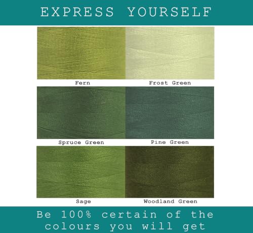 Sewing Thread in Green Color Tones