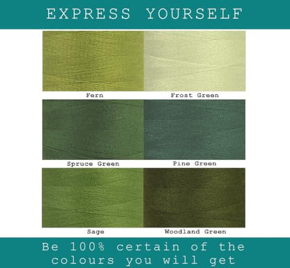 Sewing Thread in Green Color Tones