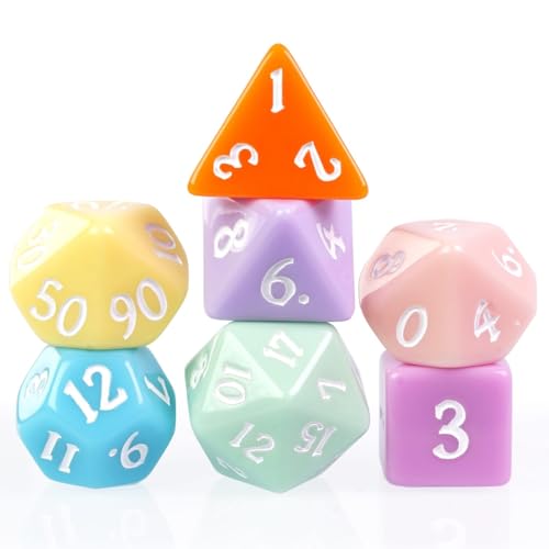 DND Dice Set D&D Polyhedral Dice with Leather Dice Bag (7 Count)