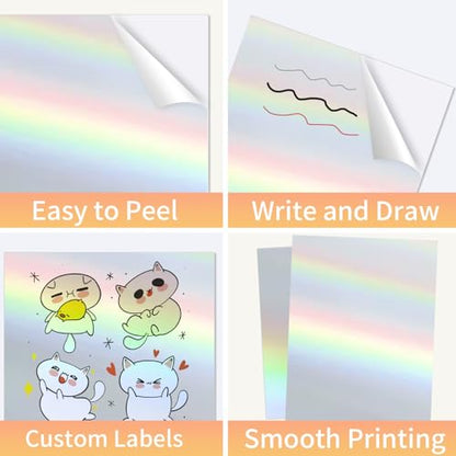 50 Sheets Holographic Sticker Paper